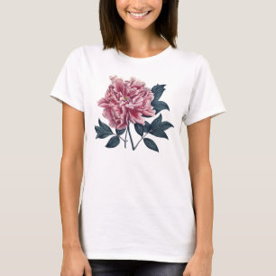 T-shirt rose vintage de pivoine