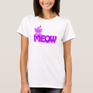 T-shirt rose violet pour chat Meow