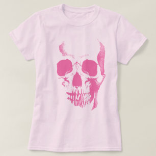 T-shirt rose visage crâne