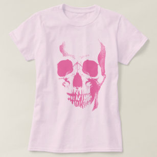 T-shirt rose visage crâne
