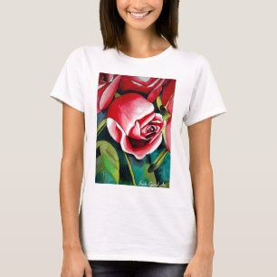 T-shirt Rosebud rose aquarelle peinture art fleur