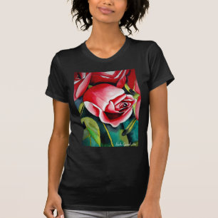 T-shirt Rosebud rose aquarelle peinture art fleur