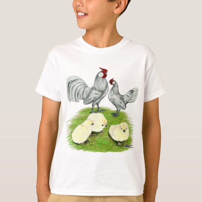 T-shirt Rosecomb Bantams et poussins (Devant)