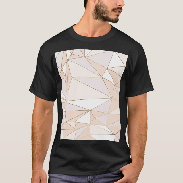 T-shirt Rosegold rose : Abstrait luxe géométrique (Devant)