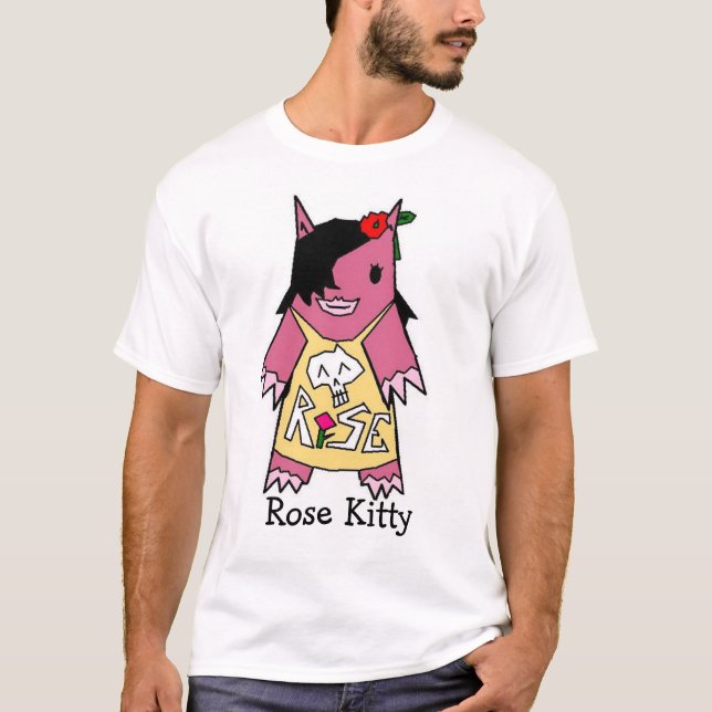 T-shirt RoseKitty, Kitty rose (Devant)