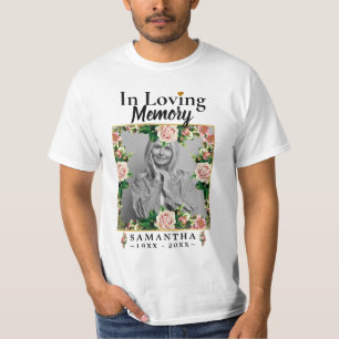 T-shirt Roses amoureux Mémoire Photo perte de mère 