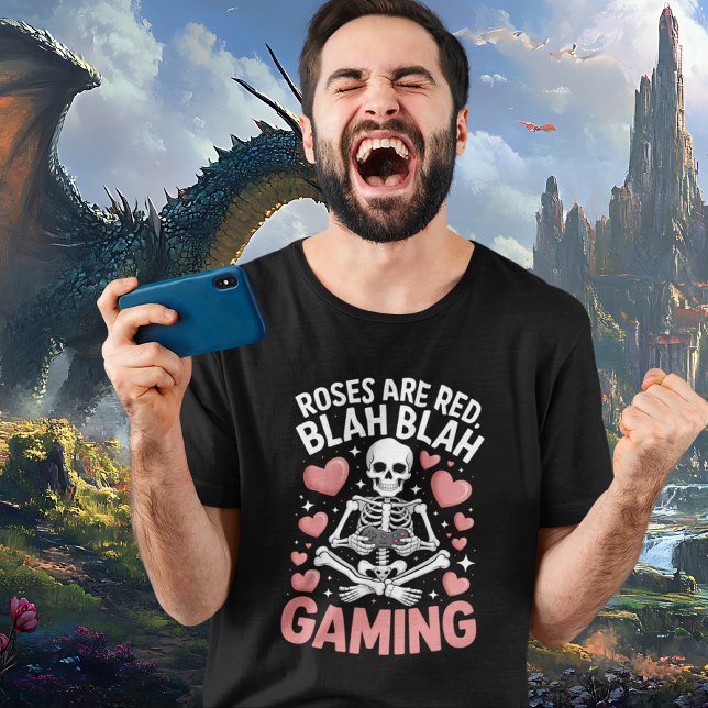 T-shirt Roses Are Red Blah Gaming Anti Valentines Day (Créateur téléchargé)