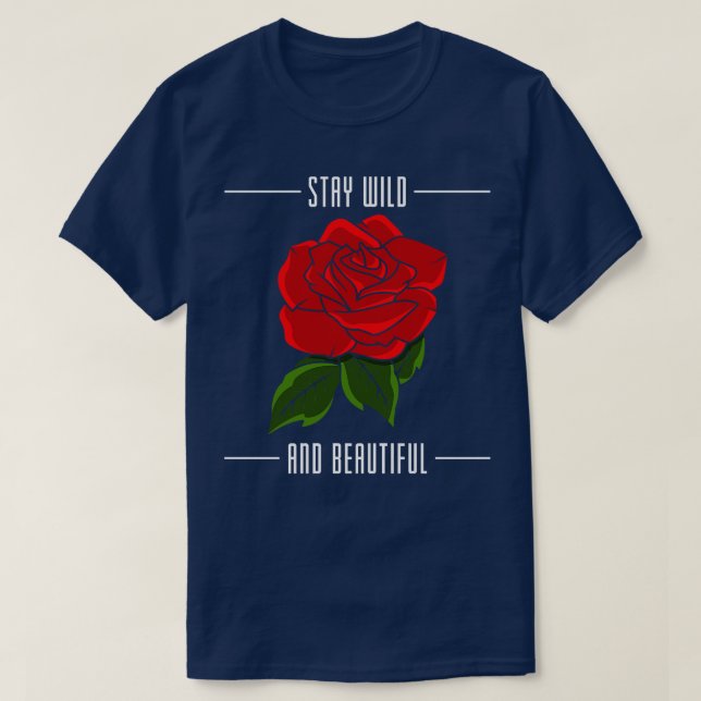 T-shirt Roses avec Feuille rouge (Design devant)
