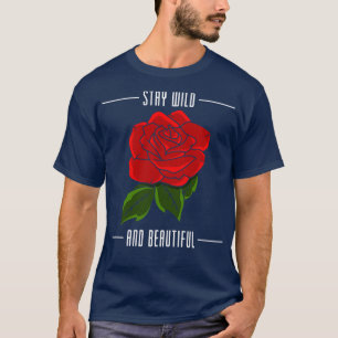 T-shirt Roses avec Feuille rouge