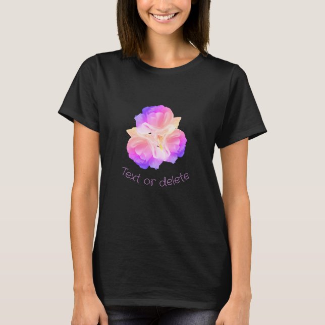 T-shirt Roses Blanches Avec Bouquet Raindrops Personnalisé (Devant)