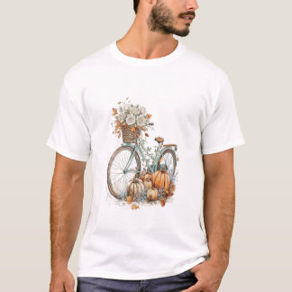 T-shirt Roses blanches vintage et citrouille d'Halloween