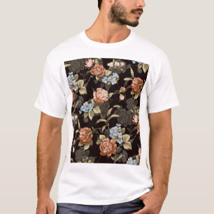 T-shirt Roses botaniques : motif floral abstrait.