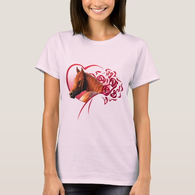 T-shirt Roses d'Arabe de châtaigne (Devant)