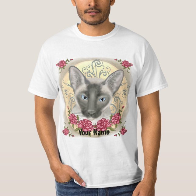 T-shirt Roses de Chat Siamois  (Devant)