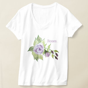 T-shirt Roses de fleurs violettes