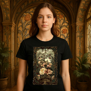 T-shirt Roses de l'ère victorienne & cadre baroque rococo