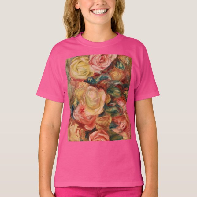 T-shirt Roses de Renoir Impressionist Painting (Devant)