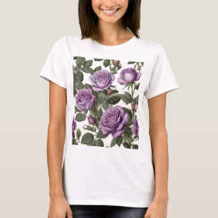 T-shirt Roses de Rose pourpre,
