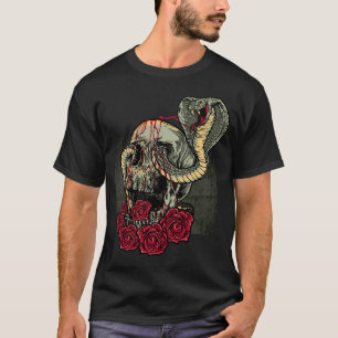 T-shirt Roses de serpent crâne Horreur