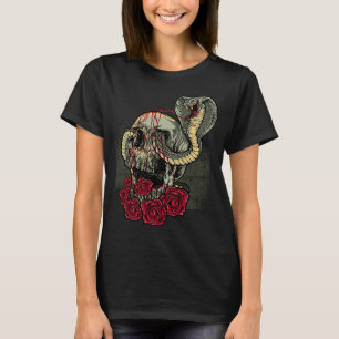 T-shirt Roses de serpent crâne Horreur