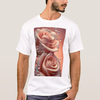 T-shirt Roses du matin avec Dew"
