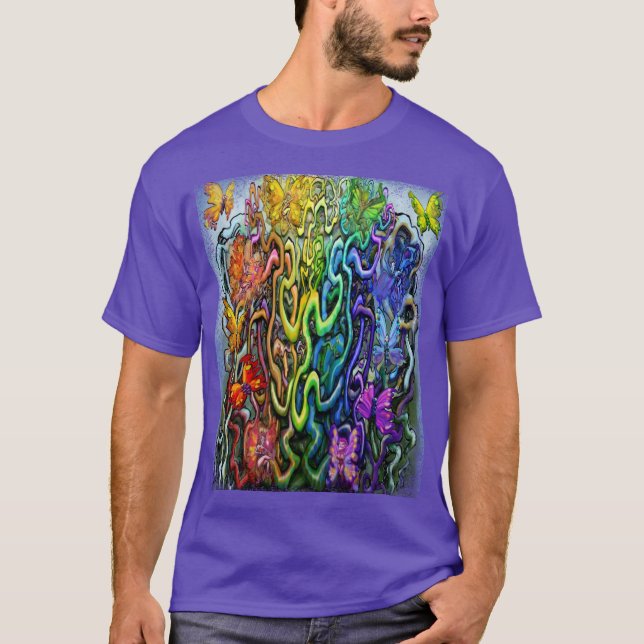 T-Shirt Roses Fées Arc-en-Ciel (Devant)