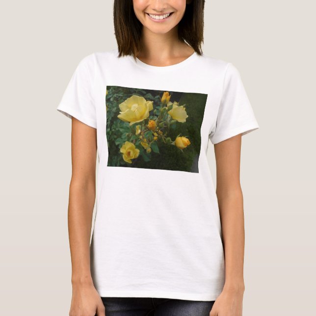 T-shirt roses jaunes boho fleurie rustique femmes débardeu (Devant)