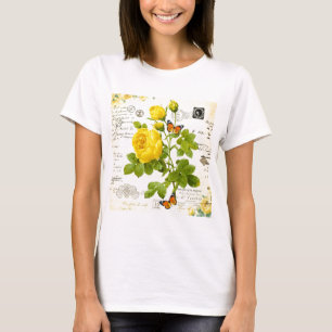 T-shirt roses jaunes vintage