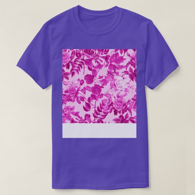 T-shirt Roses roses avec Motif Feuille (Design devant)