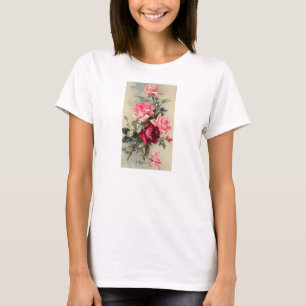 T-shirt Roses roses et rouges vintages