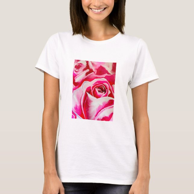 T-shirt Roses roses rose aquarelle art (Devant)