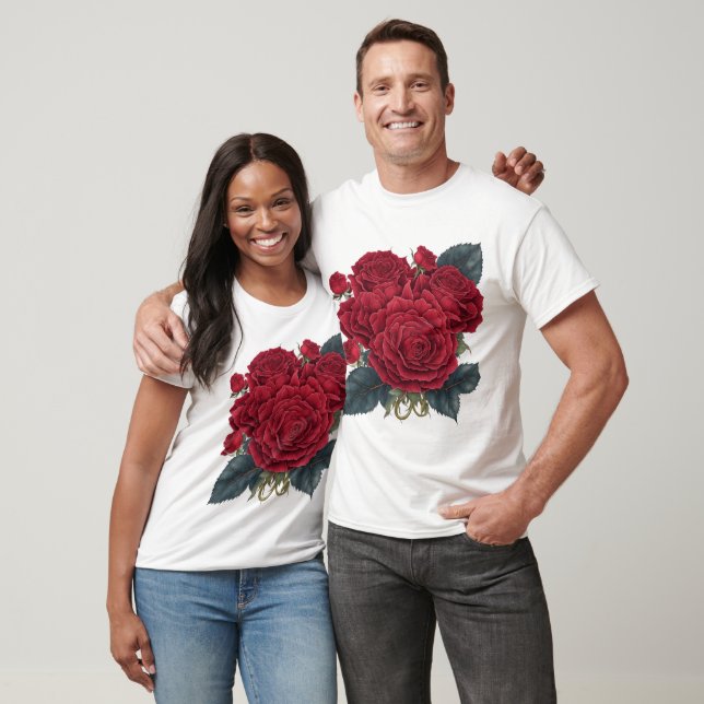 T-shirt roses rouges (Unisexe)