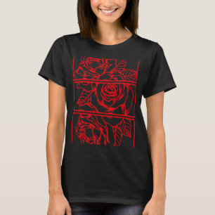 T-shirt Roses Rouges esthétiques Goth Punk Soft Grunge Vêt