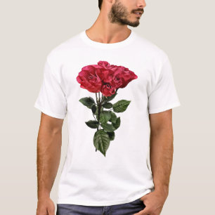 T-shirt Roses rouges et feuilles