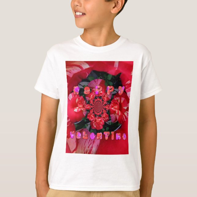 T-shirt Roses rouges Iridescente "Bonne Saint Valentin" Ar (Devant)