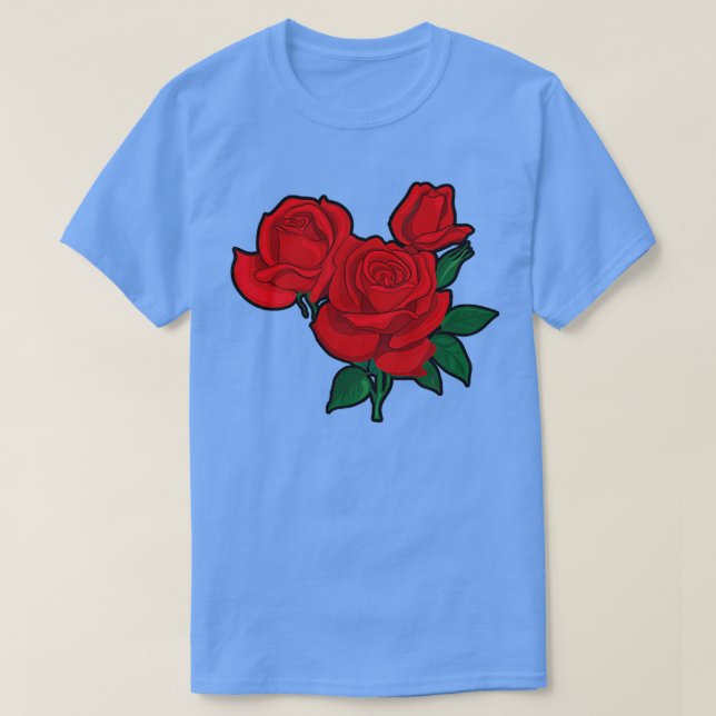 T-shirt Roses rouges pour les hommes, les femmes et les je (Design devant)