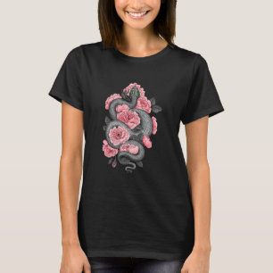 T-shirt Roses serpent et pêche