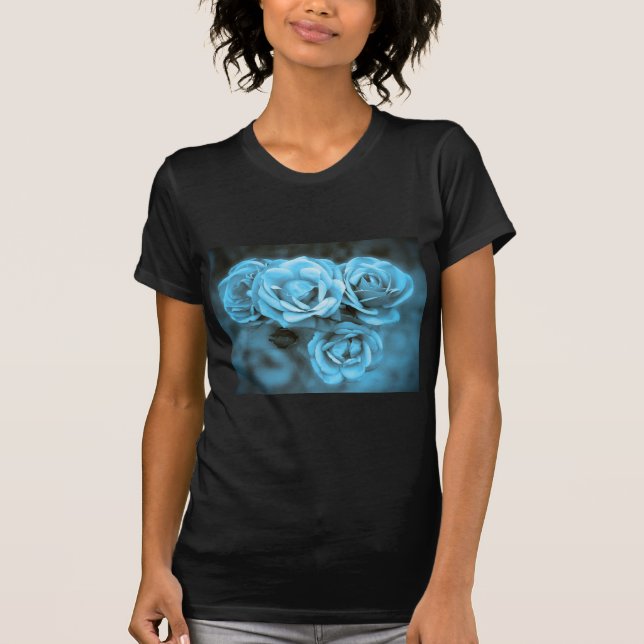 T-shirt Roses vintages bleus (Devant)