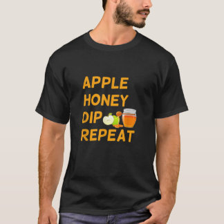 T-shirt Rosh Hashanah Apple Honey Dip Répéter Jewish New Y