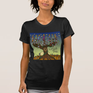 T-shirt Rosh Hashanah L'Shanah Tovah Arbre de Vie Menorah