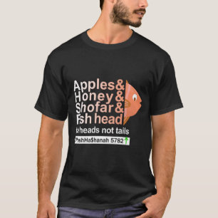 T-shirt Rosh Hashanah - Pommes, Miel, Tête de Shofar & Po