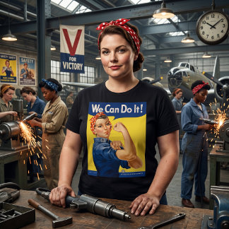 T-shirt Rosie la riveteuse patriotique vintage, nous pouvo