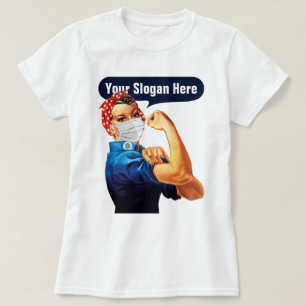 T-shirt Rosie la riveuse avec masque - Ajoutez votre propr