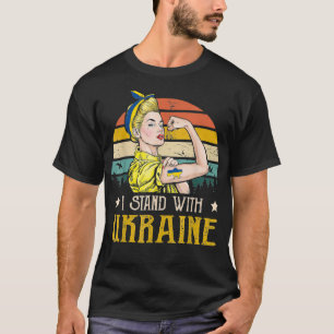 T-shirt Rosie Le Costume Riveter Ukraine Drapeau Femmes Su