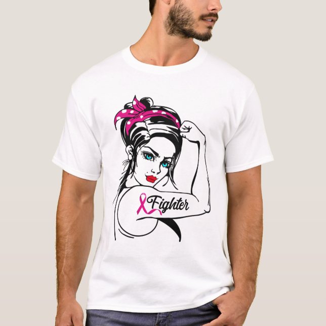 T-shirt Rosie Le Riveter Sensibilisation au cancer du sein (Devant)