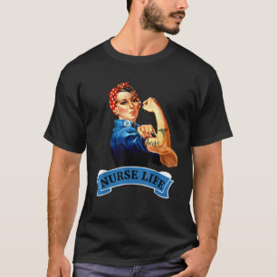 T-shirt Rosie le Riveter Vintage Rétro Nurse Life RN T Sh