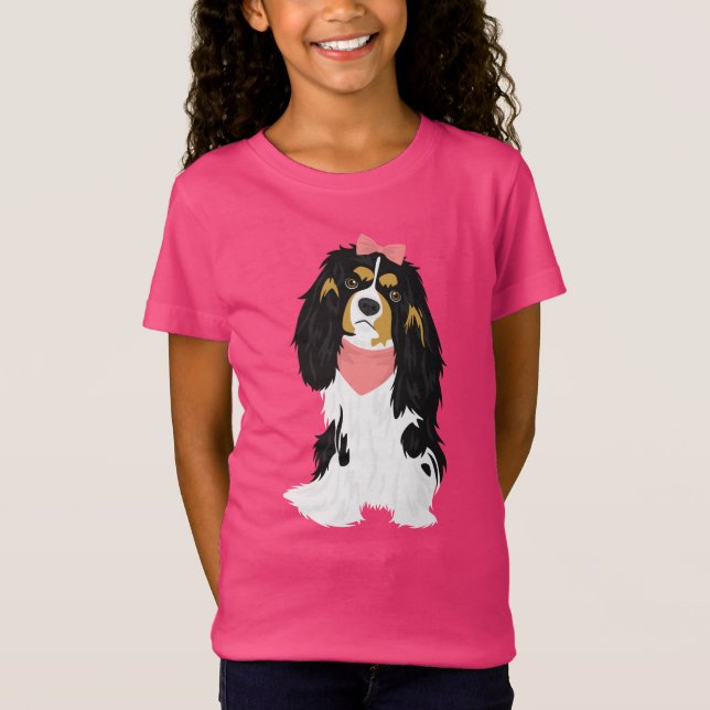T-Shirt Rosie l'épagneul cavalier rose du Roi Charles (Devant)
