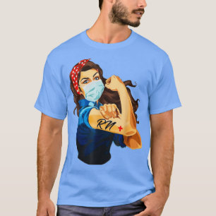 T-shirt Rosie L'Infirmière Riveter Face Médicale Masque Fo