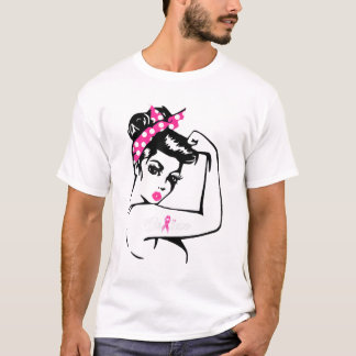 T-shirt Rosie Riveter Croit Pink Ribbon Cancer du sein Aw