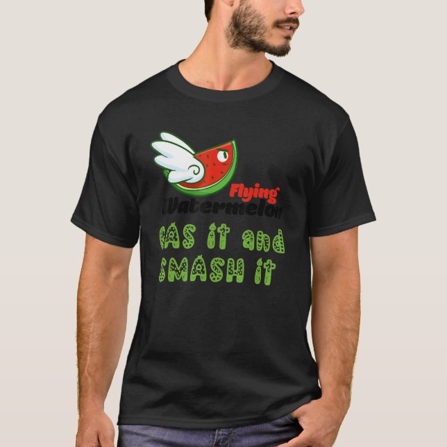 T-SHIRT ROSS FLYING WATERMELON GAS IT AND SMASH IT (Devant)
